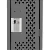 Clean Line Lockers, 12" x 12" x 72", Steel, Charcoal, Rivet (Assembled), Perforated Par Equipment