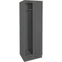 Clean Line Lockers, Bank of 2, 24" x 12" x 76", Steel, Charcoal, Rivet (Assembled), Perforated Par Equipment