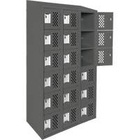 Clean-Line Perforated Lockerette, 6 -tier, Bank of 3, 15" x 72" x 12", Steel Par Equipment