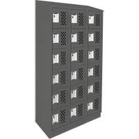 Clean-Line Perforated Lockerette, 6 -tier, Bank of 3, 12" x 72" x 12", Steel Par Equipment