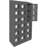 Clean-Line Perforated Lockerette, 6 -tier, Bank of 3, 12" x 72" x 12", Steel Par Equipment