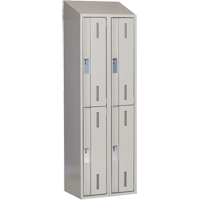 Concorde Heavy-Duty Lockers, 2 -tier, Bank of 2, 24" x 18" x 78", Steel, Grey, Welded (Assembled) Par Equipment