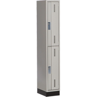 Concorde Heavy-Duty Lockers, 2 -tier, 12" x 18" x 76", Steel, Grey, Welded (Assembled) Par Equipment