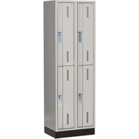 Concorde Heavy-Duty Lockers, 2 -tier, Bank of 2, 24" x 18" x 76", Steel, Grey, Welded (Assembled) Par Equipment