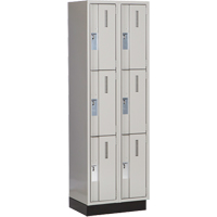 Concorde Heavy-Duty Lockers, 3 -tier, Bank of 2, 24" x 18" x 76", Steel, Grey, Welded (Assembled) Par Equipment