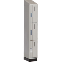Concorde Heavy-Duty Lockers, 3 -tier, 12" x 18" x 82", Steel, Grey, Welded (Assembled) Par Equipment