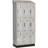 Concorde Heavy-Duty Lockers, 3 -tier, Bank of 3, 36" x 18" x 82", Steel, Grey, Welded (Assembled) Par Equipment