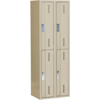 Casiers robustes Concorde, 2 niveaux, Bloc de 2, 24" x 18" x 72", Acier, Beige, Soud&eacute; (assembl&eacute;) Par Equipment