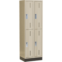 Concorde Heavy-Duty Lockers, 2 -tier, Bank of 2, 24" x 18" x 76", Steel, Beige, Welded (Assembled) Par Equipment