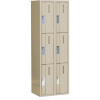 Casiers robustes Concorde, 3 niveaux, Bloc de 2, 24" x 18" x 72", Acier, Beige, Soud&eacute; (assembl&eacute;) Par Equipment