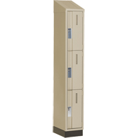 Concorde Heavy-Duty Lockers, 3 -tier, 12" x 18" x 82", Steel, Beige, Welded (Assembled) Par Equipment