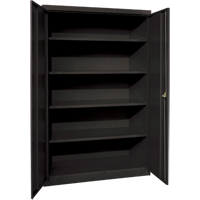 Deep Hi-Boy Storage Cabinet, Steel, 4 Shelves, 72" H x 36" W x 24" D, Black Par Equipment