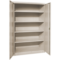 Deep Hi-Boy Storage Cabinet, Steel, 4 Shelves, 72" H x 36" W x 24" D, Beige Par Equipment