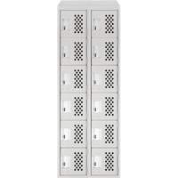 Assembled Lockerettes Clean Line Perforated Economy Lockers, 6 -tier, Bank of 2, 18" x 72" x 12", Steel Par Equipment