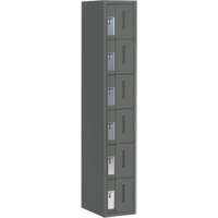 Concorde Heavy-Duty Lockers, 6 -tier, 12" x 18" x 72", Steel, Charcoal, Welded (Assembled) Par Equipment