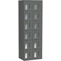 Concorde Heavy-Duty Lockers, 6 -tier, Bank of 2, 24" x 18" x 72", Steel, Charcoal, Welded (Assembled) Par Equipment