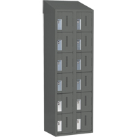 Concorde Heavy-Duty Lockers, 6 -tier, Bank of 2, 24" x 18" x 78", Steel, Charcoal, Welded (Assembled) Par Equipment