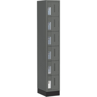 Concorde Heavy-Duty Lockers, 6 -tier, 12" x 18" x 76", Steel, Charcoal, Welded (Assembled) Par Equipment