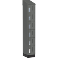 Concorde Heavy-Duty Lockers, 6 -tier, 12" x 18" x 82", Steel, Charcoal, Welded (Assembled) Par Equipment