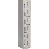 Concorde Heavy-Duty Lockers, 6 -tier, 12" x 18" x 72", Steel, Grey, Welded (Assembled) Par Equipment