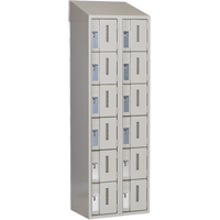 Concorde Heavy-Duty Lockers, 6 -tier, Bank of 2, 24" x 18" x 78", Steel, Grey, Welded (Assembled) Par Equipment