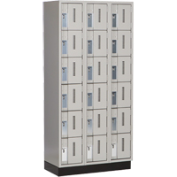 Concorde Heavy-Duty Lockers, 6 -tier, Bank of 3, 36" x 18" x 76", Steel, Grey, Welded (Assembled) Par Equipment