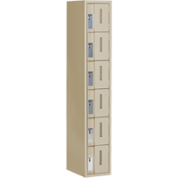 Concorde Heavy-Duty Lockers, 6 -tier, 12" x 18" x 72", Steel, Beige, Welded (Assembled) Par Equipment