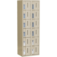 Concorde Heavy-Duty Lockers, 6 -tier, Bank of 2, 24" x 18" x 72", Steel, Beige, Welded (Assembled) Par Equipment