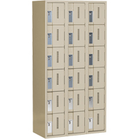 Concorde Heavy-Duty Lockers, 6 -tier, Bank of 3, 36" x 18" x 72", Steel, Beige, Welded (Assembled) Par Equipment