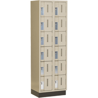 Concorde Heavy-Duty Lockers, 6 -tier, Bank of 2, 24" x 18" x 76", Steel, Beige, Welded (Assembled) Par Equipment