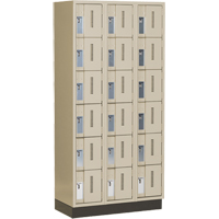 Casiers robustes Concorde, 6 niveaux, Bloc de 3, 36" x 18" x 76", Acier, Beige, Soud&eacute; (assembl&eacute;) Par Equipment