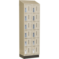 Concorde Heavy-Duty Lockers, 6 -tier, Bank of 2, 24" x 18" x 82", Steel, Beige, Welded (Assembled) Par Equipment