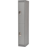 Lockers, 2 -tier, 12" x 18" x 72", Steel, Grey, Knocked Down Par Equipment