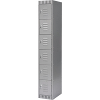 Lockers, 6 -tier, 12" x 18" x 72", Steel, Grey, Knocked Down Par Equipment