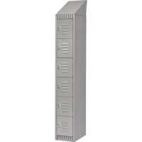 Lockers, 6 -tier, 12" x 18" x 82", Steel, Grey, Knocked Down Par Equipment