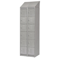 Lockers, 6 -tier, Bank of 2, 24" x 18" x 82", Steel, Grey, Knocked Down Par Equipment