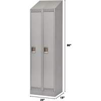 Lockers, Bank of 2, 24" x 18" x 86", Steel, Grey, Knocked Down Par Equipment