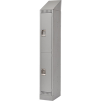 Lockers, 2 -tier, 12" x 18" x 86", Steel, Grey, Knocked Down Par Equipment