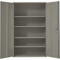 Extra Wide Hi-Boy Storage Cabinet, Steel, 4 Shelves, 72" H x 48" W x 24" D, Grey Par Equipment