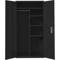 Combination Storage Cabinet, Steel, 6 Shelves, 72" H x 36" W x 18" D, Black Par Equipment