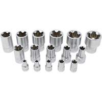 5-Point EPR Torx Socket Set, 16 Pieces, 1/4"/3/8"/1/2" Drive Size Par Equipment