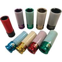 Jeu de douilles &agrave; chocs principales &agrave; paroi mince, 9 Morceaux, Prise de 1/2" Par Equipment