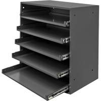 Compartment Box Cabinet, Steel, 5 Slots, 20-1/2" W x 12-1/2" D x 21" H, Grey FM005 | Par Equipment