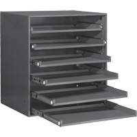 Compartment Box Cabinet, Steel, 6 Slots, 20-5/16" W x 15-15/16" D x 21-7/8" H, Grey FM006 | Par Equipment