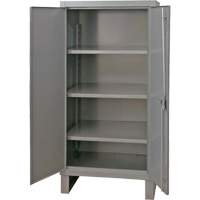 Extra Heavy-Duty Cabinet, Steel, 3 Shelves, 66" H x 36" W x 24" D, Grey Par Equipment