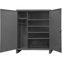 Extra Heavy-Duty Wardrobe Cabinet, Steel, 60" W x 24" D x 78" H, Grey Par Equipment