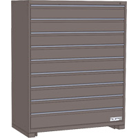 Modular Drawer Cabinet, 9 Drawers, 24" W x 24" D x 60" H, Grey FM465 | Par Equipment