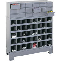 Modular Small Parts Storage Unit, Steel, 18 Drawers, 33-3/4" x 12-1/4" x 40-1/2", Grey Par Equipment