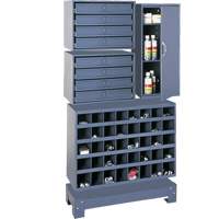 Modular Small Parts Storage Unit, Steel, 8 Drawers, 33-3/4" x 12-1/4" x 59-5/8", Grey Par Equipment