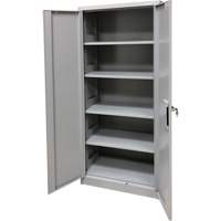 Storage Cabinet, Steel, 4 Shelves, 66" H x 30" W x 15" D, Grey Par Equipment